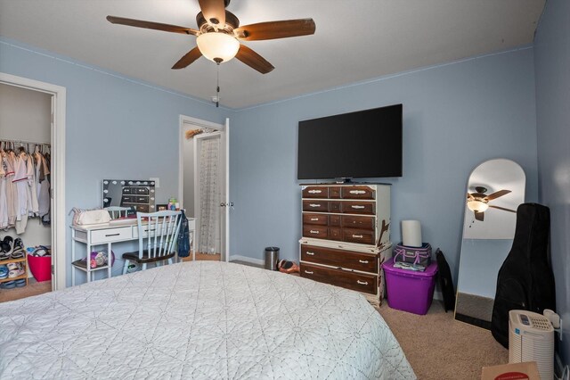 15252 Foamflower Ln, Sale Creek, TN 37373 - carpeted bedroom with a closet and ceiling fan