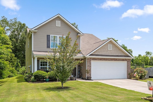 15252 Foamflower Ln, Sale Creek, TN 37373 - view of front facade featuring an attached garage, driveway, and brick siding