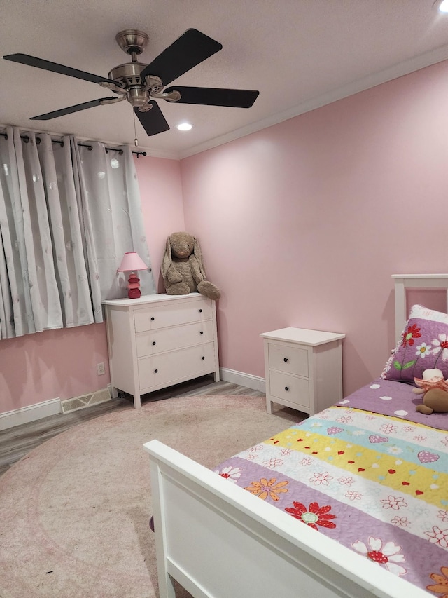 119 Horn Ave, Loretto, TN 38469 - bedroom with crown molding, light carpet, ceiling fan, and recessed lighting