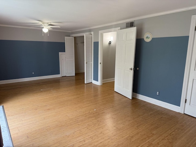 236 N Carolina Ave, Sewanee, TN 37375 - empty room featuring ceiling fan, wood finished floors, and ornamental molding
