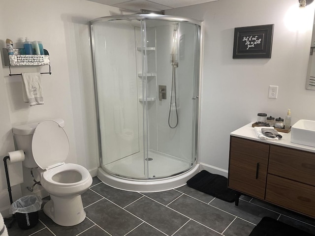 236 N Carolina Ave, Sewanee, TN 37375 - bathroom with vanity, a shower stall, and tile patterned flooring