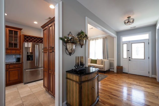 6853 Manassas Gap Ln, Hixson, TN 37343 - foyer entrance with light wood-type flooring and recessed lighting