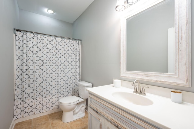 6853 Manassas Gap Ln, Hixson, TN 37343 - full bathroom featuring vanity, a shower with curtain, and tile patterned floors