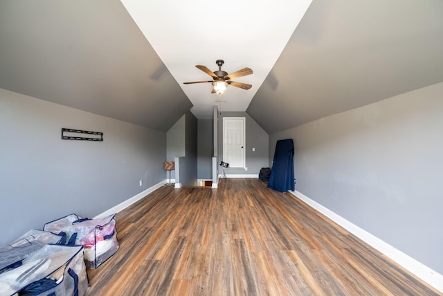 6853 Manassas Gap Ln, Hixson, TN 37343 - bonus room with wood finished floors, ceiling fan, and vaulted ceiling