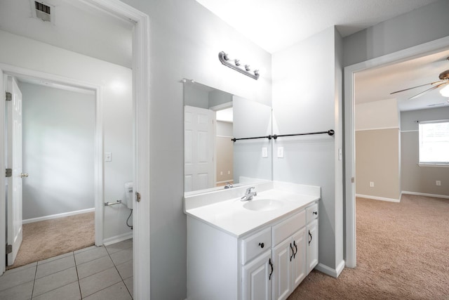 270 Autumn Trl, Ringgold, GA 30736 - bathroom with vanity, ceiling fan, and tile patterned floors