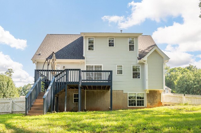 270 Autumn Trl, Ringgold, GA 30736 - back of house featuring a wooden deck, stairway, and a shingled roof