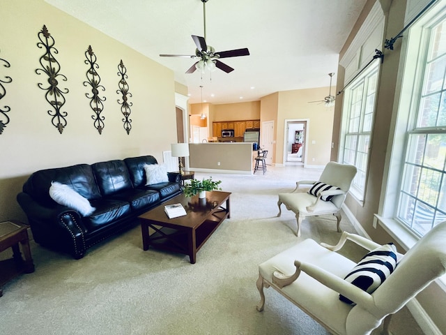 2714 Maylon Dr, Murfreesboro, TN 37128 - living area featuring ceiling fan and light colored carpet
