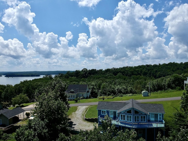 465 Turtle Point Ln, Waverly, TN 37185 - aerial view of property and surrounding area featuring a heavily wooded area and a large body of water