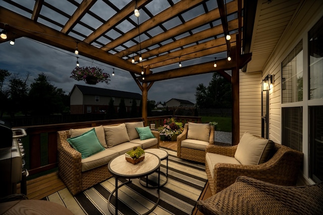 108 Larry Joe Pl, Portland, TN 37148 - wooden deck featuring an outdoor living space and a pergola