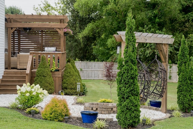 108 Larry Joe Pl, Portland, TN 37148 - view of yard featuring a pergola and a wooden deck