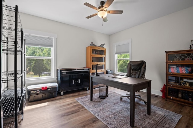 3767 Lee Pike, Soddy Daisy, TN 37379 - office with ceiling fan and wood finished floors