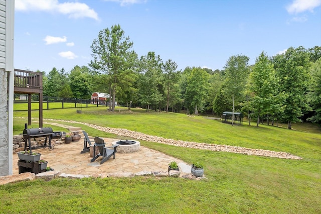 3767 Lee Pike, Soddy Daisy, TN 37379 - view of yard featuring an outdoor fire pit and a patio