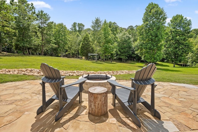 3767 Lee Pike, Soddy Daisy, TN 37379 - view of patio featuring a fire pit