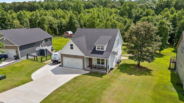 3767 Lee Pike, Soddy Daisy, TN 37379 - view of front facade featuring a porch, driveway, stairs, and an attached garage