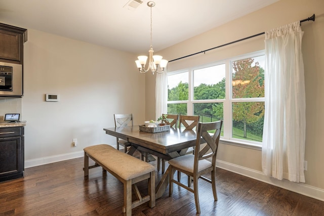 222 Fowler Cir, Franklin, TN 37064 - dining area with a chandelier and dark wood-type flooring