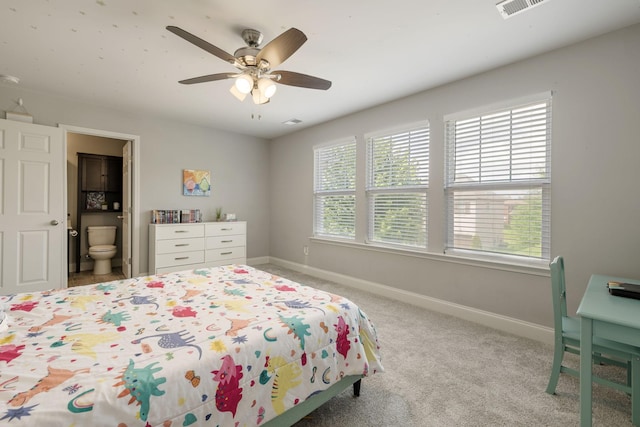 222 Fowler Cir, Franklin, TN 37064 - carpeted bedroom featuring ensuite bathroom and ceiling fan