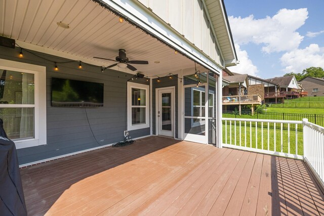 222 Fowler Cir, Franklin, TN 37064 - wooden deck with a ceiling fan