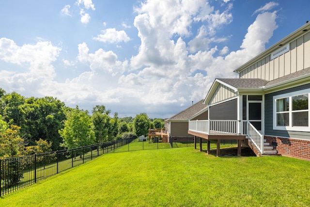 222 Fowler Cir, Franklin, TN 37064 - fenced backyard featuring a sunroom and stairs