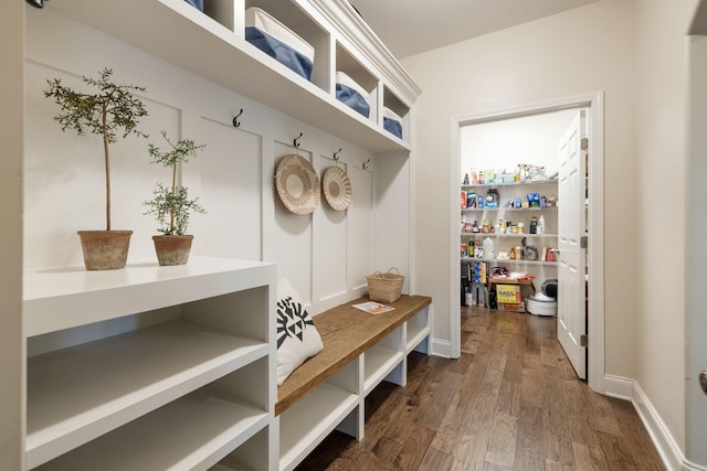 222 Fowler Cir, Franklin, TN 37064 - mudroom with dark wood-style flooring and baseboards