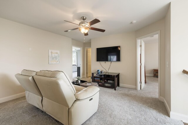 222 Fowler Cir, Franklin, TN 37064 - living room with a ceiling fan and carpet flooring