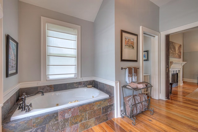 9710 Concord Rd, Brentwood, TN 37027 - full bath with a tub with jets and lofted ceiling