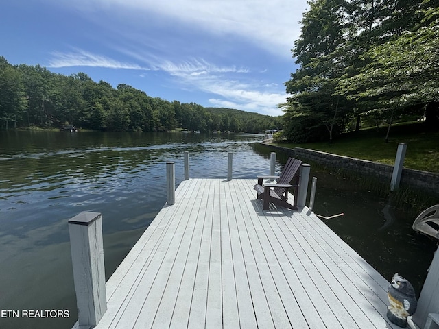 145 Pineridge Loop, Crossville, TN 38558 - dock featuring a forest view and a water view