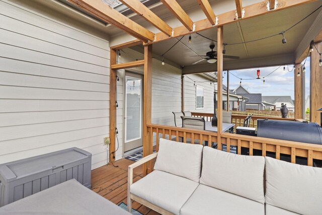 4252 Inlet Loop, Chattanooga, TN 37416 - deck with ceiling fan and outdoor lounge area
