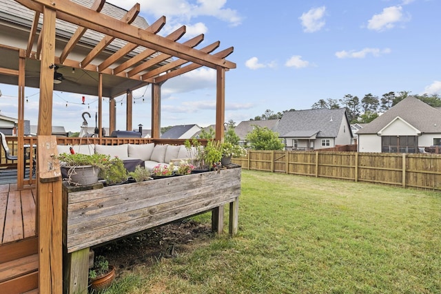 4252 Inlet Loop, Chattanooga, TN 37416 - fenced backyard featuring a pergola, a residential view, and a wooden deck