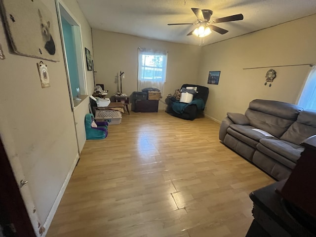 1465 Old Farmington Rd, Lewisburg, TN 37091 - living room featuring light wood-style flooring and a ceiling fan