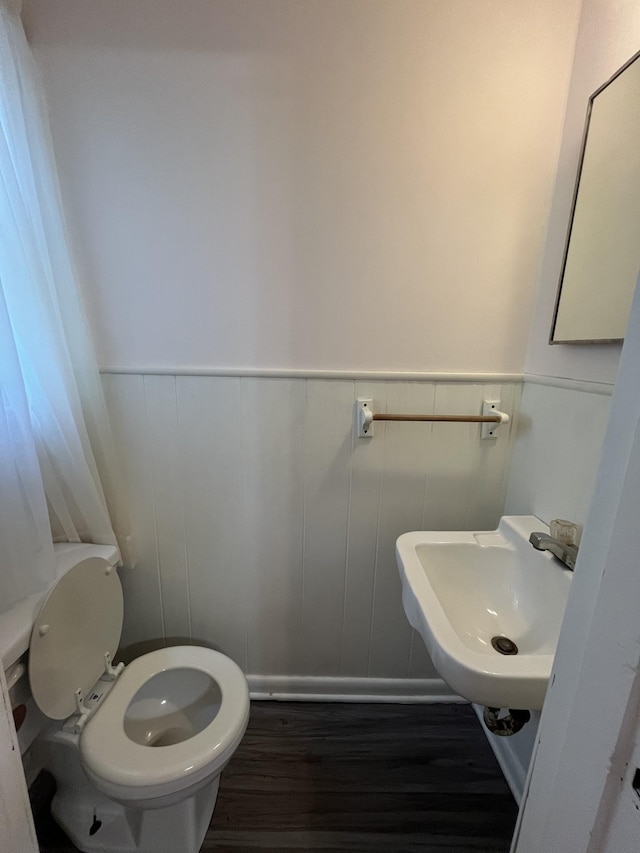 1465 Old Farmington Rd, Lewisburg, TN 37091 - bathroom featuring a wainscoted wall and wood finished floors