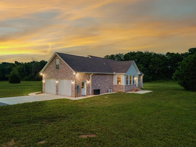 5283 Eagleville Pike, Eagleville, TN 37060 - view of front of property with brick siding, a front lawn, concrete driveway, and roof with shingles