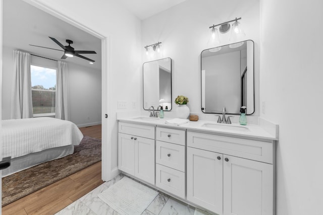5283 Eagleville Pike, Eagleville, TN 37060 - ensuite bathroom with double vanity and ceiling fan