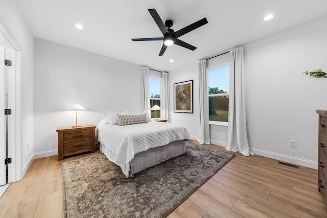 5283 Eagleville Pike, Eagleville, TN 37060 - bedroom with light wood-type flooring, a ceiling fan, and recessed lighting