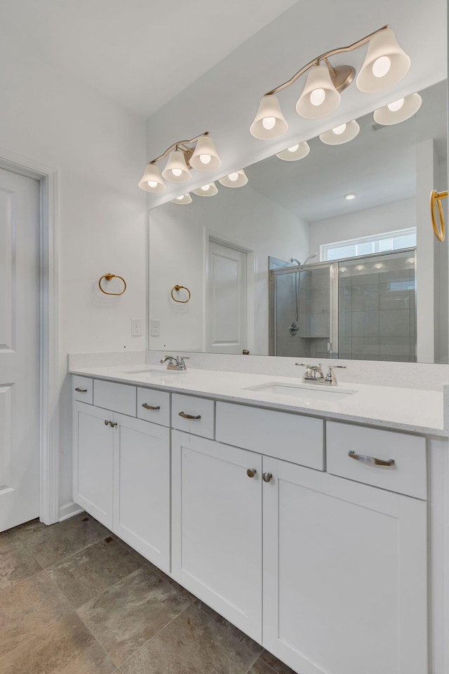 534 Morgan Meadows Way, Columbia, TN 38401 - bathroom featuring a stall shower and double vanity