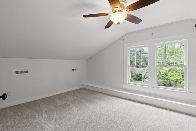 225 Hemphill Ave, Chattanooga, TN 37411 - additional living space with vaulted ceiling, light colored carpet, and ceiling fan