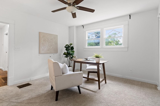 225 Hemphill Ave, Chattanooga, TN 37411 - carpeted office space with a ceiling fan and baseboards