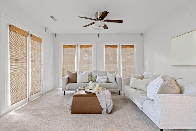 225 Hemphill Ave, Chattanooga, TN 37411 - carpeted living area featuring plenty of natural light and ceiling fan