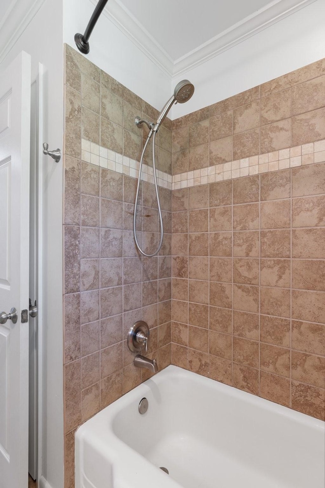 5033 Ragland Dr, Nashville, TN 37220 - full bathroom featuring crown molding and shower / bathtub combination