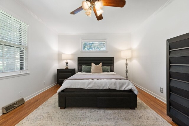 5033 Ragland Dr, Nashville, TN 37220 - bedroom featuring crown molding, wood finished floors, and a ceiling fan
