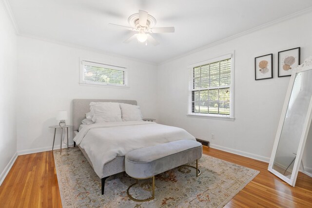 5033 Ragland Dr, Nashville, TN 37220 - bedroom featuring ornamental molding, light wood-style floors, and ceiling fan