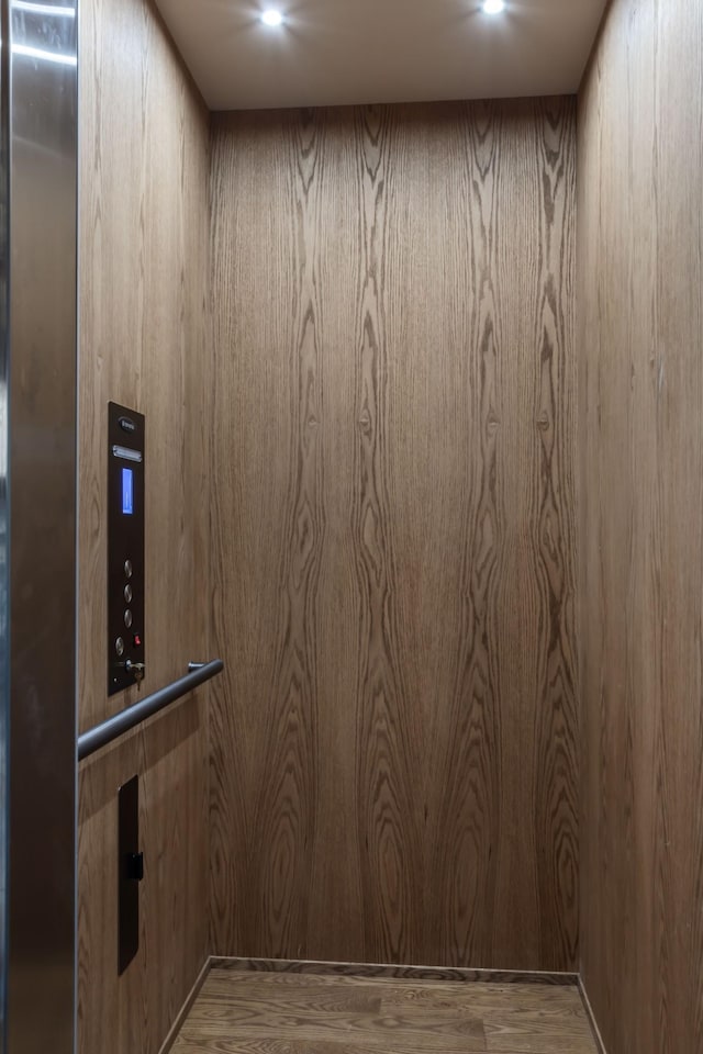 3706 Benham Ave, Nashville, TN 37215 - elevator featuring wood finished floors and wood walls