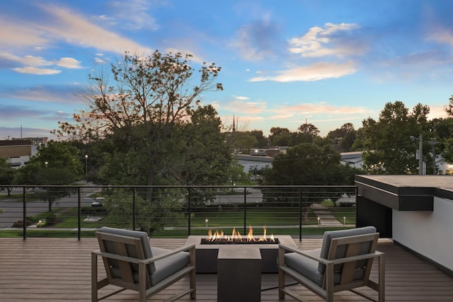 3706 Benham Ave, Nashville, TN 37215 - wooden deck with a fire pit