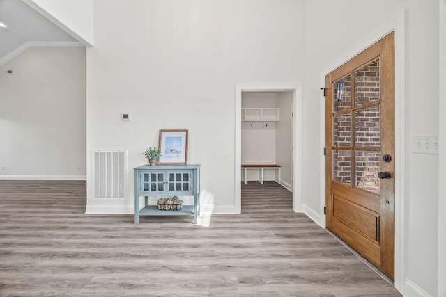 200 Creekside Dr, Lewisburg, TN 37091 - entrance foyer featuring wood finished floors and vaulted ceiling