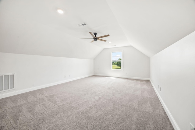 200 Creekside Dr, Lewisburg, TN 37091 - additional living space with carpet, vaulted ceiling, and a ceiling fan