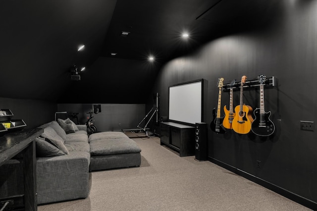 3037 Lakeshore Dr, Old Hickory, TN 37138 - carpeted home theater room with lofted ceiling
