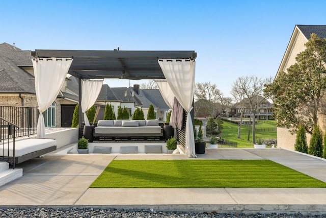 3037 Lakeshore Dr, Old Hickory, TN 37138 - view of patio with an outdoor hangout area, a pergola, and a residential view