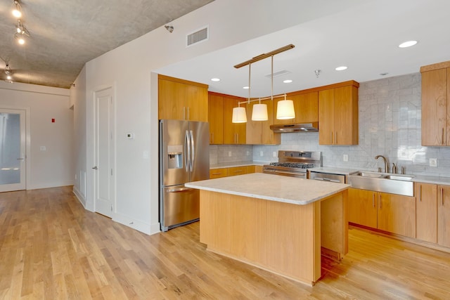417 Frazier Ave Unit 404, Chattanooga, TN 37405 - kitchen with appliances with stainless steel finishes, under cabinet range hood, light countertops, and backsplash