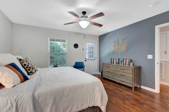 200 Woodsong Ln, Columbia, TN 38401 - bedroom featuring dark wood-style flooring and ceiling fan