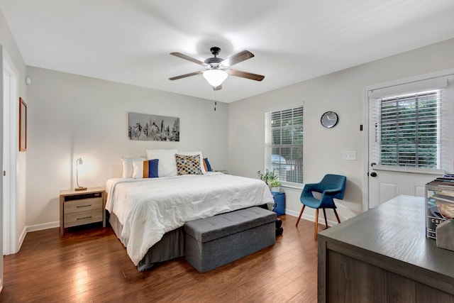 200 Woodsong Ln, Columbia, TN 38401 - bedroom with multiple windows, dark wood-style floors, and a ceiling fan