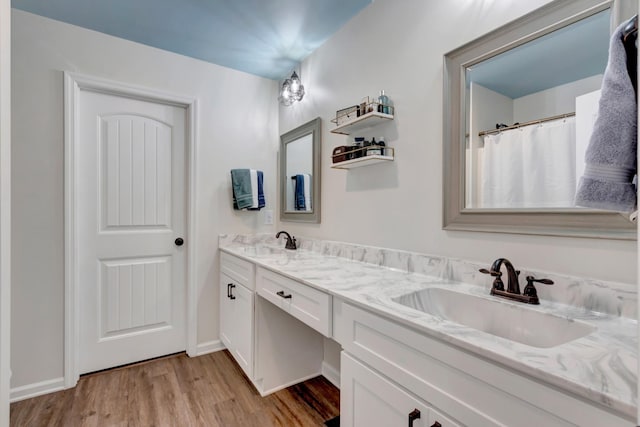 200 Woodsong Ln, Columbia, TN 38401 - bathroom with wood finished floors and double vanity